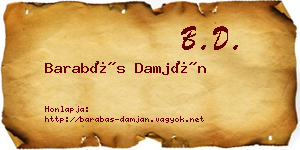 Barabás Damján névjegykártya
